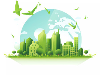 世界环境日爱护地球保护绿色环境插画